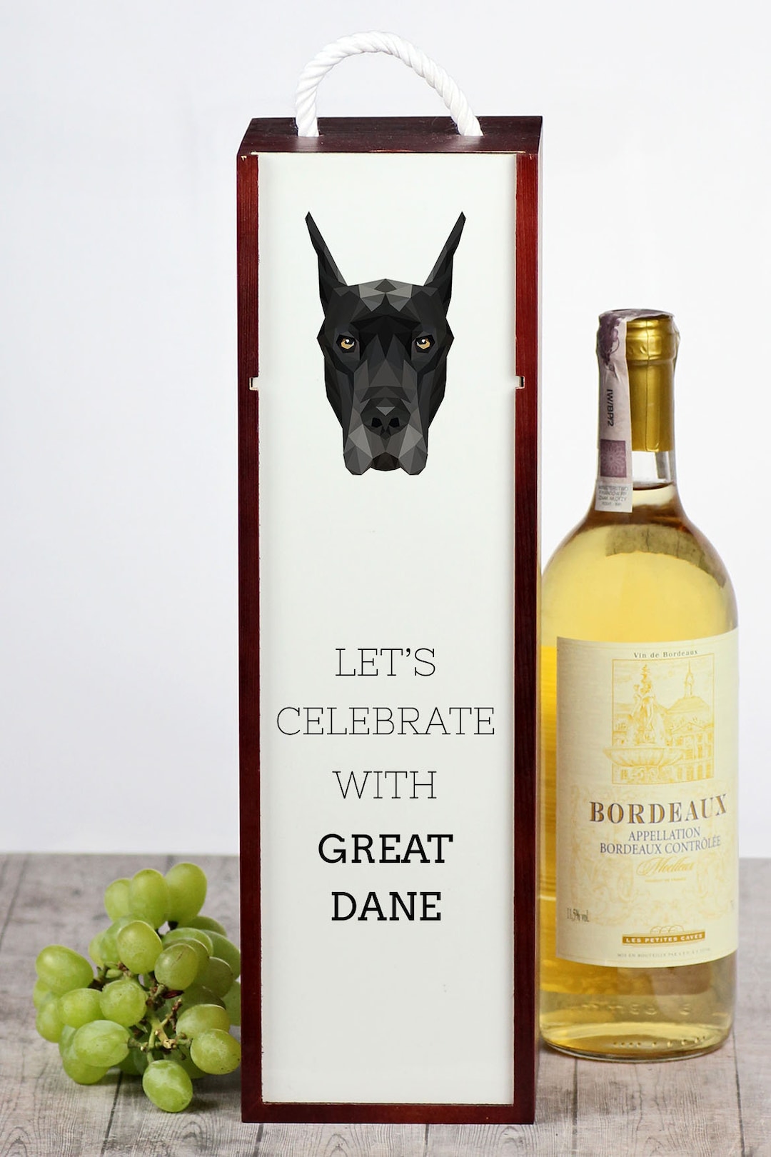Let's Celebrate With Great Dane. Wine Box With Geometric Etsy
