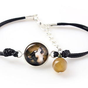 Alaskan Malamute Bracelet with a photo of a dog, Customizable jewelry for pet lovers, Your photo, Handmade