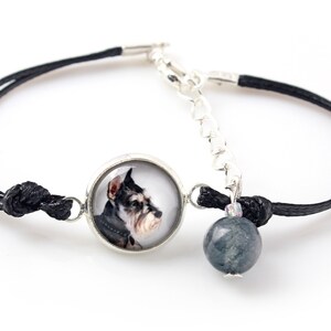 Schnauzer Bracelet with a photo of a dog, Customizable jewelry for pet lovers, Your photo, Handmade
