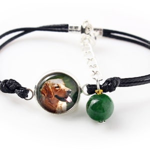 Golden Retriever Bracelet with a photo of a dog, Customizable jewelry for pet lovers, Your photo, Handmade