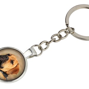 Bullmastiff Keyring with a photo of a dog, Customizable keychain for pet lovers, Your photo, Handmade