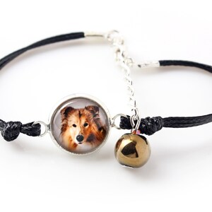 Collie Bracelet with a photo of a dog, Customizable jewelry for pet lovers, Your photo, Handmade