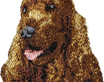 English Cocker Spaniel Patch, Embroidered Tab, Patch with a dog, Sew on patch, Dog embroidery, dog owner accessory, dog lover applique