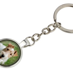 Fox Terrier Keyring with a photo of a dog, Customizable keychain for pet lovers, Your photo, Handmade
