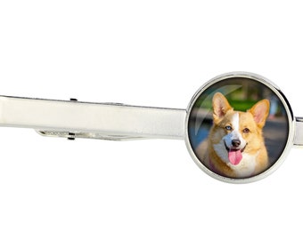 Welsh Corgi Tie Clip with a photo of a dog, Customizable men’s jewelry for pet lovers, Your photo, Handmade
