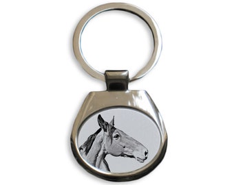Australian Stock Horse Keyring, Keychain with a horse, Key ring, Metal Key Holder, Solid Key Pendant, Graphics