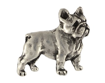 French Bulldog body Pin, Silver Plated Brooch, Elegant Dog Lover Accessory, Pin with dog, Gift box, Gift for Dog Person