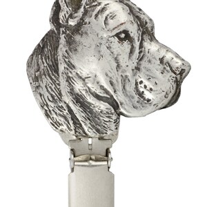 Presa de Canario Dog show number holder, Exhibit number clip, Dog number ring clip, Silver plated dog brooch, Dog show accessory
