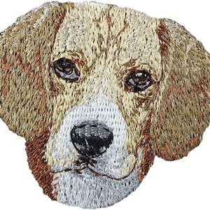 Beagle Patch, Embroidered Tab, Patch with a dog, Sew on patch, Dog embroidery, dog owner accessory, dog lover applique