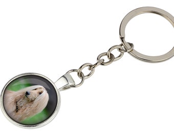Porte-clés / Collier Basset Hound - Alliage Zinc, Cabochon Verre, Fait Main USA