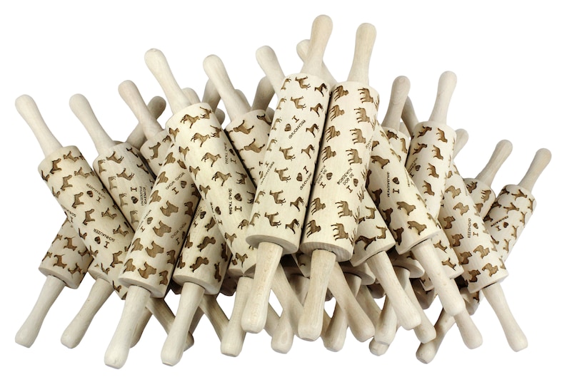Roller with Your Pattern Embossing Rolling Pin French Bulldog Rolling Pin for Cookies with Dog/'s Head Engraved Rolling-pin