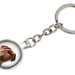 French Mastiff, Dogue de Bordeaux Keyring with a photo of a dog, Customizable keychain for pet lovers, Your photo, Handmade