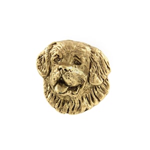 Sint-bernardstift, vergulde broche, elegant accessoire voor hondenliefhebber, speld met hond, geschenkdoos, cadeau voor hond