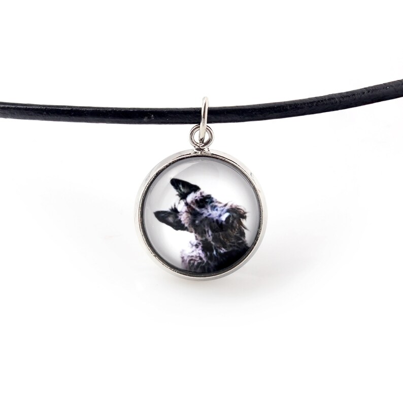 Customizable Bracelet and necklace with a photo of a dog Scottish terrier A set of jewelry in a gift box Handmade