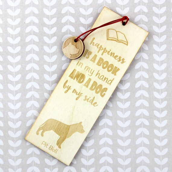 Bookmark - PERSONALIZED Pitbull Dog - Birch wood Bookmark - PERSONALIZED Pitbull Dog - Birch wood