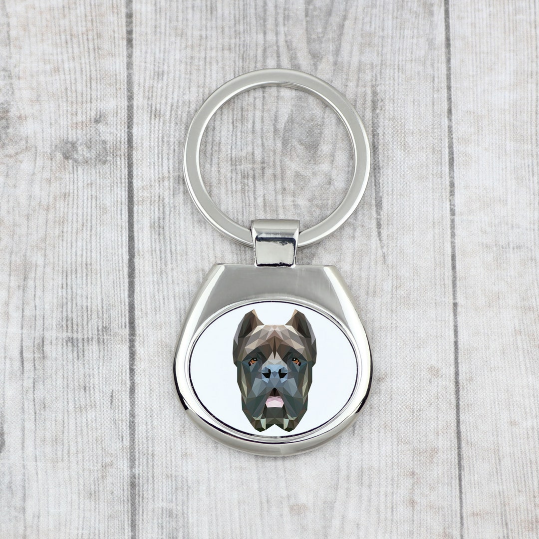 Geometric Cane Corso Keyring, Keychain With a Dog, Key Ring, Metal Key  Holder, Solid Key Pendant, Modern Graphics