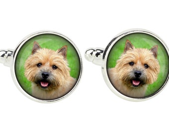 Norwich Terrier Manchetknopen met een foto van een hond, Aanpasbare herensieraden voor dierenliefhebbers, Uw foto, Handgemaakt