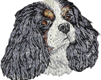 Cavalier King Charles Spaniel Patch, Embroidered Tab, Patch with a dog, Sew on patch, Dog embroidery, dog owner accessory,dog lover applique