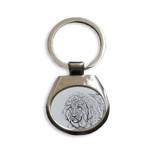 Tibetan Mastiff Keyring, Keychain with a dog, Key ring, Metal Key Holder, Solid Key Pendant, Graphics