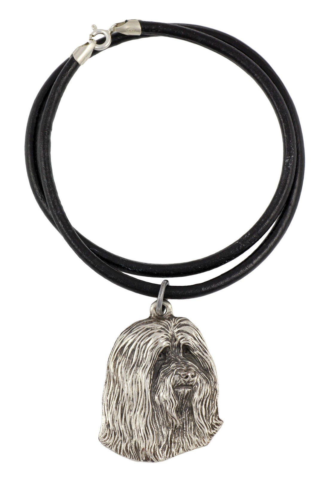 Broche/Porte-clés Bearded Collie (chien) En étain - Marque Dannyquest - Moderne - Argenté/Bronze