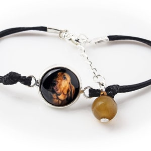 Bloodhound Bracelet with a photo of a dog, Customizable jewelry for pet lovers, Your photo, Handmade