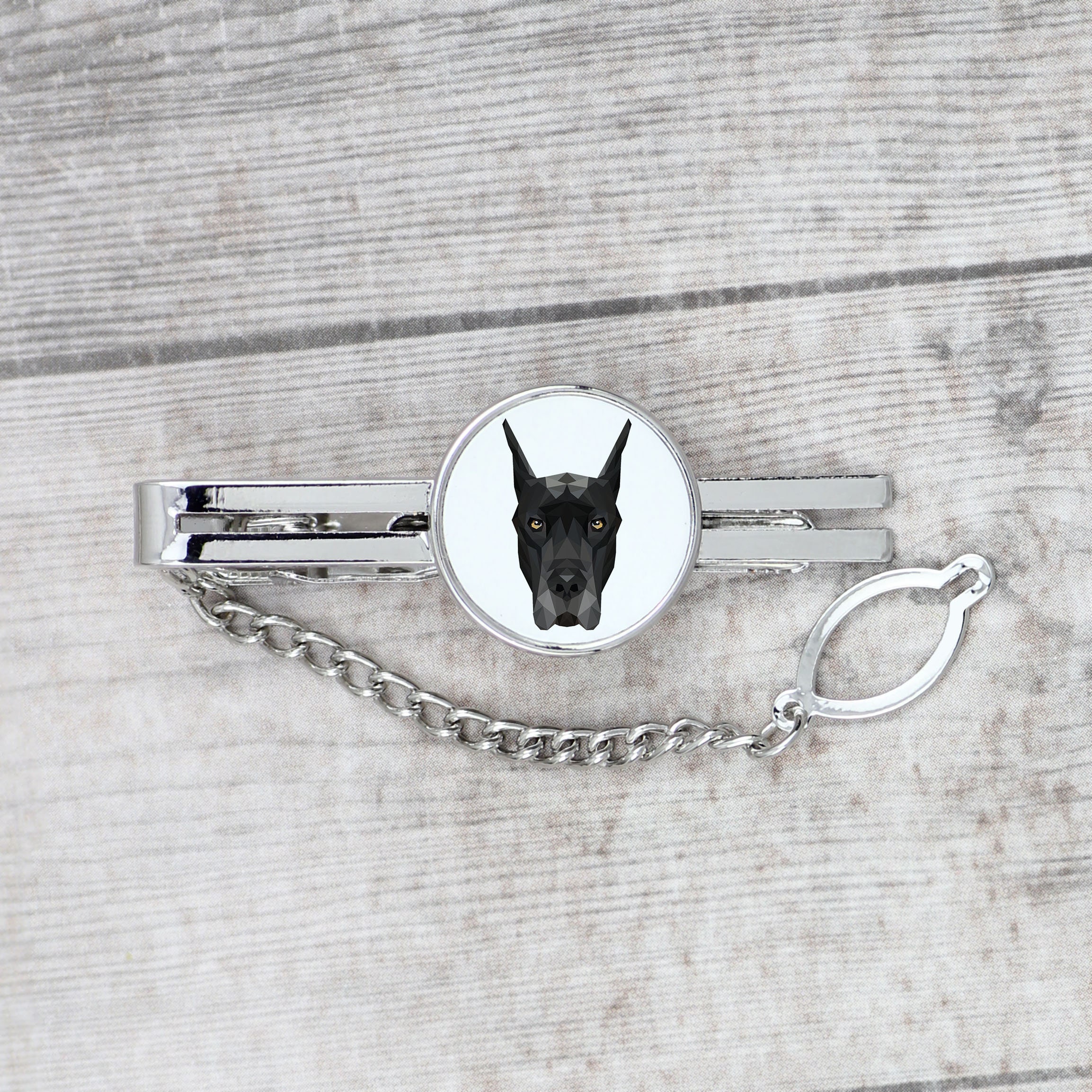 Great Dane Handmade UK Photo jewellery Tie clip for dog lovers Great Dane Handmade UK Photo jewellery Tie clip for dog lovers