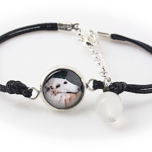 Borzoi Bracelet with a photo of a dog, Customizable jewelry for pet lovers, Your photo, Handmade