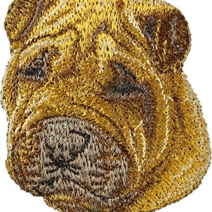 Shar-Pei Patch, Embroidered Tab, Patch with a dog, Sew on patch, Dog embroidery, dog owner accessory, dog lover applique