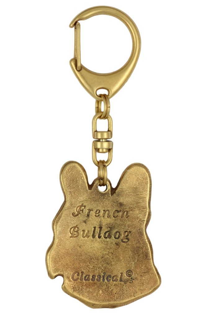 French Bulldog Keychain - Silver, Bronze, Black - Zinc Alloy