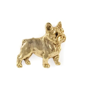 Französische Bulldogge Körper Pin, Vergoldete Brosche, Elegantes Hundeliebhaber Accessoire, Pin mit Hund, Geschenkbox, Geschenk für Hunde Person