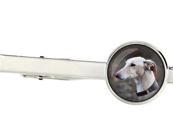 Greyhound Tie Clip with a photo of a dog, Customizable men’s jewelry for pet lovers, Your photo, Handmade