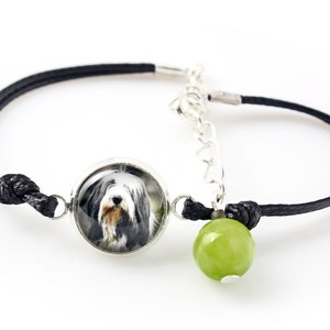 Bearded Collie Bracelet with a photo of a dog, Customizable jewelry for pet lovers, Your photo, Handmade