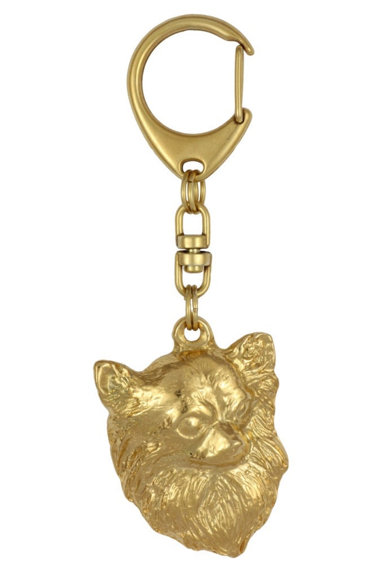 Chihuahua Keyring Gift Box available Key ring with a dog Solid key pendant Gold plated keychain