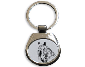 Canadian horse Keyring, Keychain with a horse, Key ring, Metal Key Holder, Solid Key Pendant, Graphics