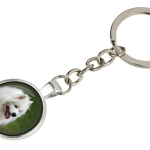 Samoyed Keyring with a photo of a dog, Customizable keychain for pet lovers, Your photo, Handmade