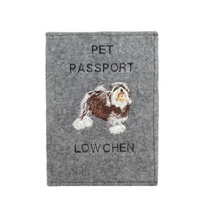Lowchen Passport Holder, Dog passport wallet, Embroidered felt document cover, Traveler’s gift, dog owner accessory, dog lover gift