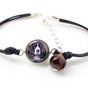 Springer Spaniel Bracelet with a photo of a dog, Customizable jewelry for pet lovers, Your photo, Handmade