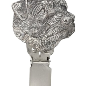 Norfolk Terrier Dog show number holder, Exhibit number clip, Dog number ring clip, Silver plated dog brooch, Dog show accessory