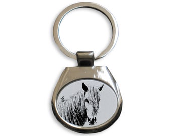 Giara Pferd Schlüsselanhänger, Schlüsselanhänger mit einem Pferd, Schlüsselring, Metallschlüsselhalter, solider Schlüsselanhänger, Grafik