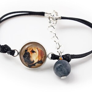 Bullmastiff Bracelet with a photo of a dog, Customizable jewelry for pet lovers, Your photo, Handmade