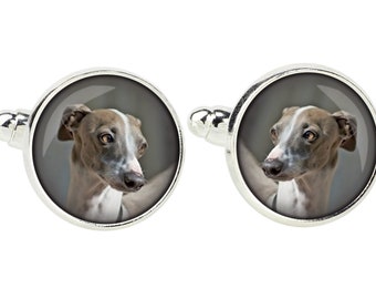 Italian Greyhound Cufflinks with a photo of a dog, Customizable men’s jewelry for pet lovers, Your photo, Handmade