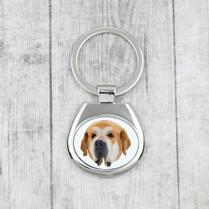 Geometric Spanish Mastiff Keyring, Keychain with a dog, Key ring, Metal Key Holder, Solid Key Pendant, Modern Graphics
