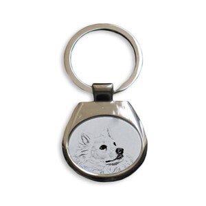 AMERICAN ESKIMO DOG Keyring, Keychain with a dog, Key ring, Metal Key Holder, Solid Key Pendant, Graphics