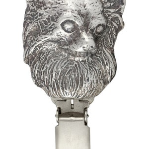 Chihuahua Dog show number holder, Exhibit number clip, Dog number ring clip, Silver plated dog brooch, Dog show accessory