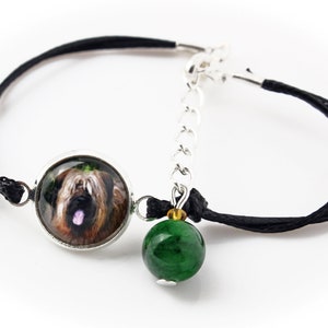 Briard Bracelet with a photo of a dog, Customizable jewelry for pet lovers, Your photo, Handmade