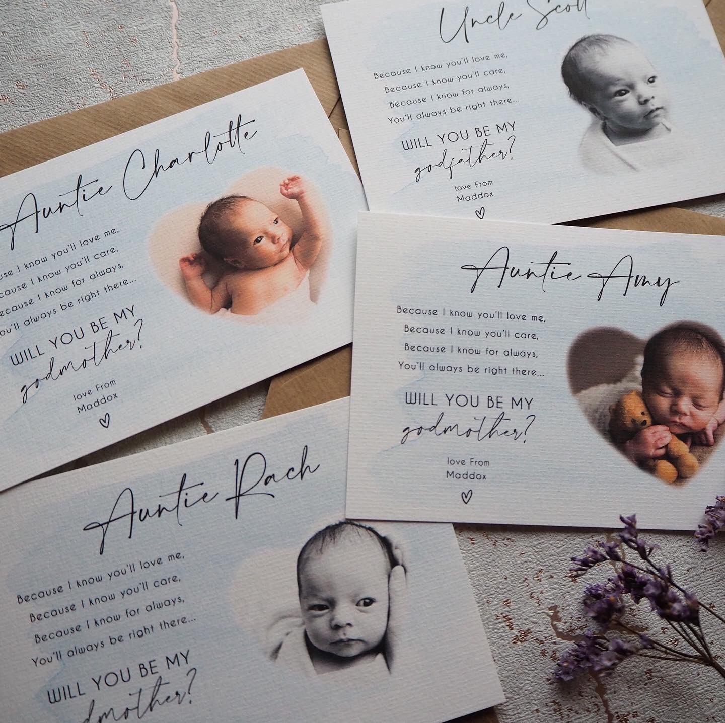 Godparent Proposal Card Photo Invitation Christening Etsy UK