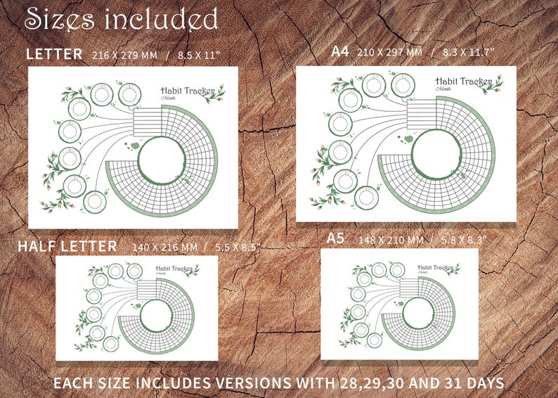 Monthly Printable Habit Tracker | Instant Download | Letter ...
