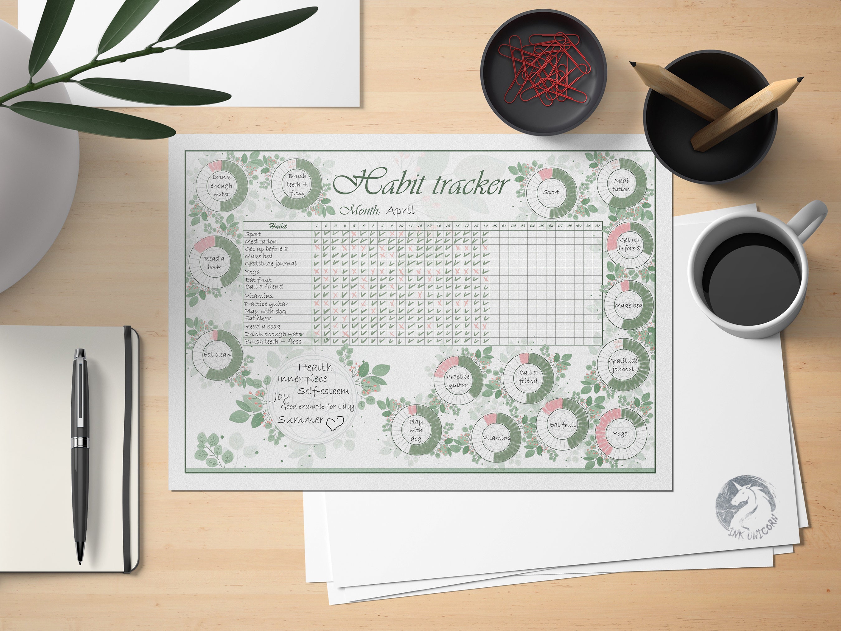 Monthly Printable Habit Tracker Instant Download - Etsy
