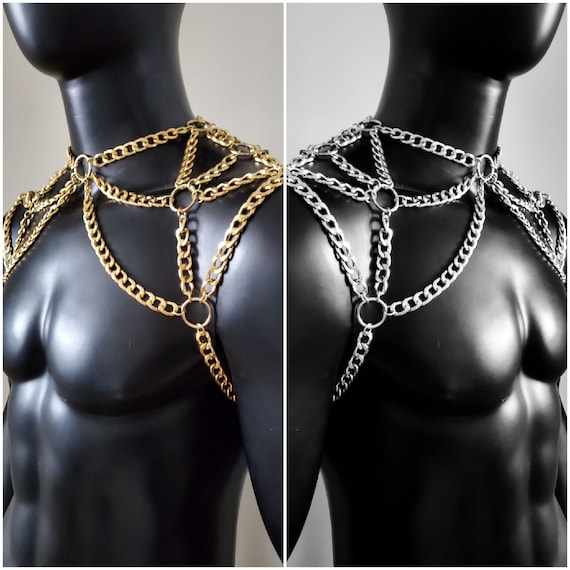 Men Body Chain Shoulder, Shoulder Chain Harness, Mens and Womens Chain Body  Harness, Male Chain Shoulder Piece,unisex Body Chain Handmade -  Canada