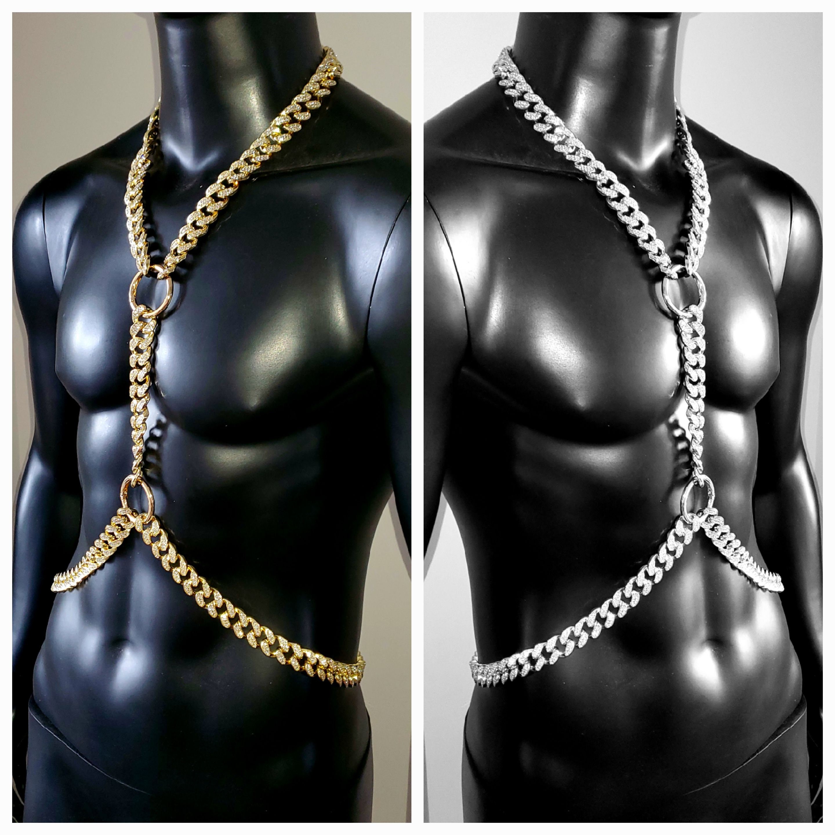 Arnés de cadena de cuerpo X hombres Oro bodychain hombre arnés hombres  joyería Larp Viking Armadura apocalíptica Medieval Costum Cosplay Acero  Hombres Oro -  México